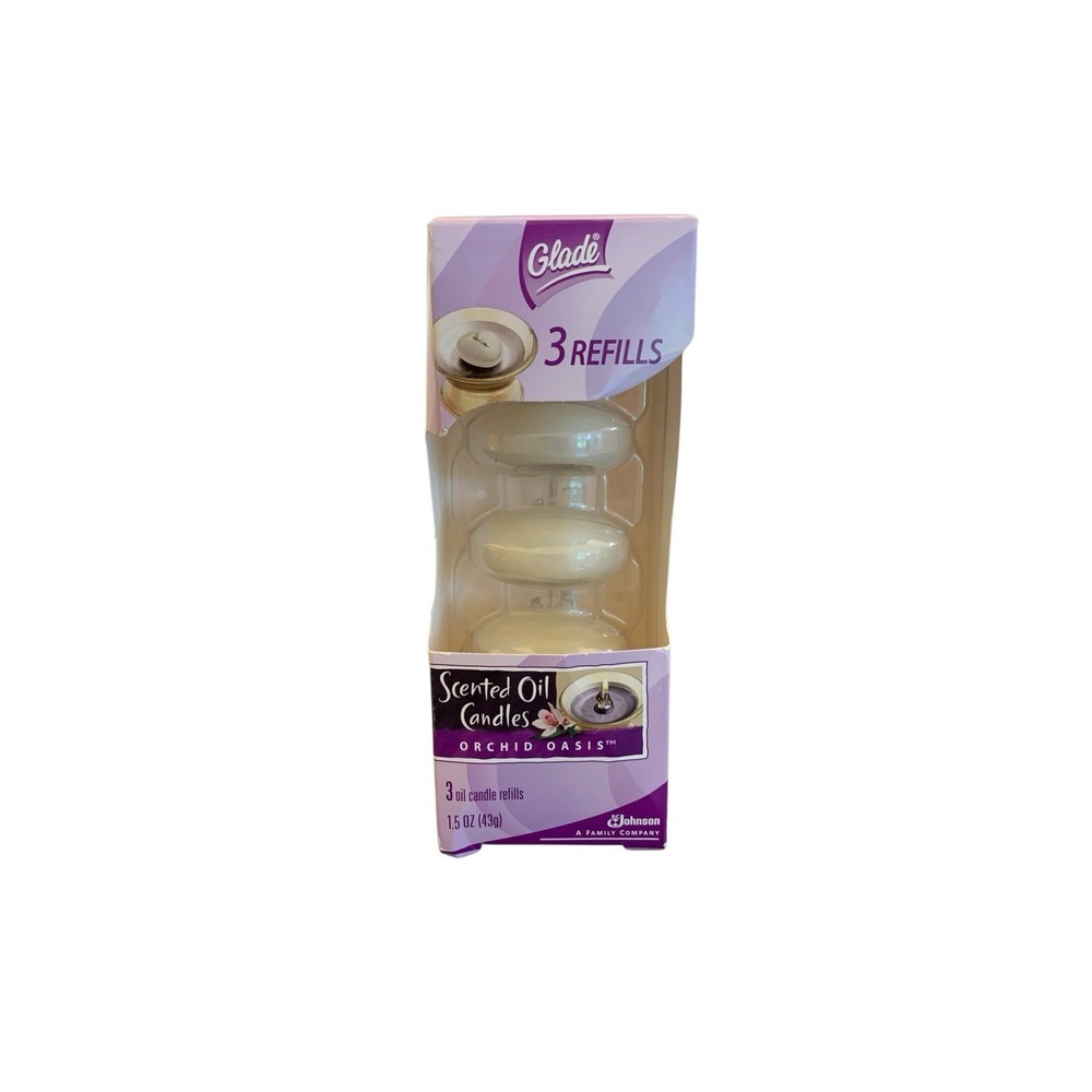 Glade Scented Oil Candle Refills Orchid Oasis 3 Pack White 1.5 oz Each